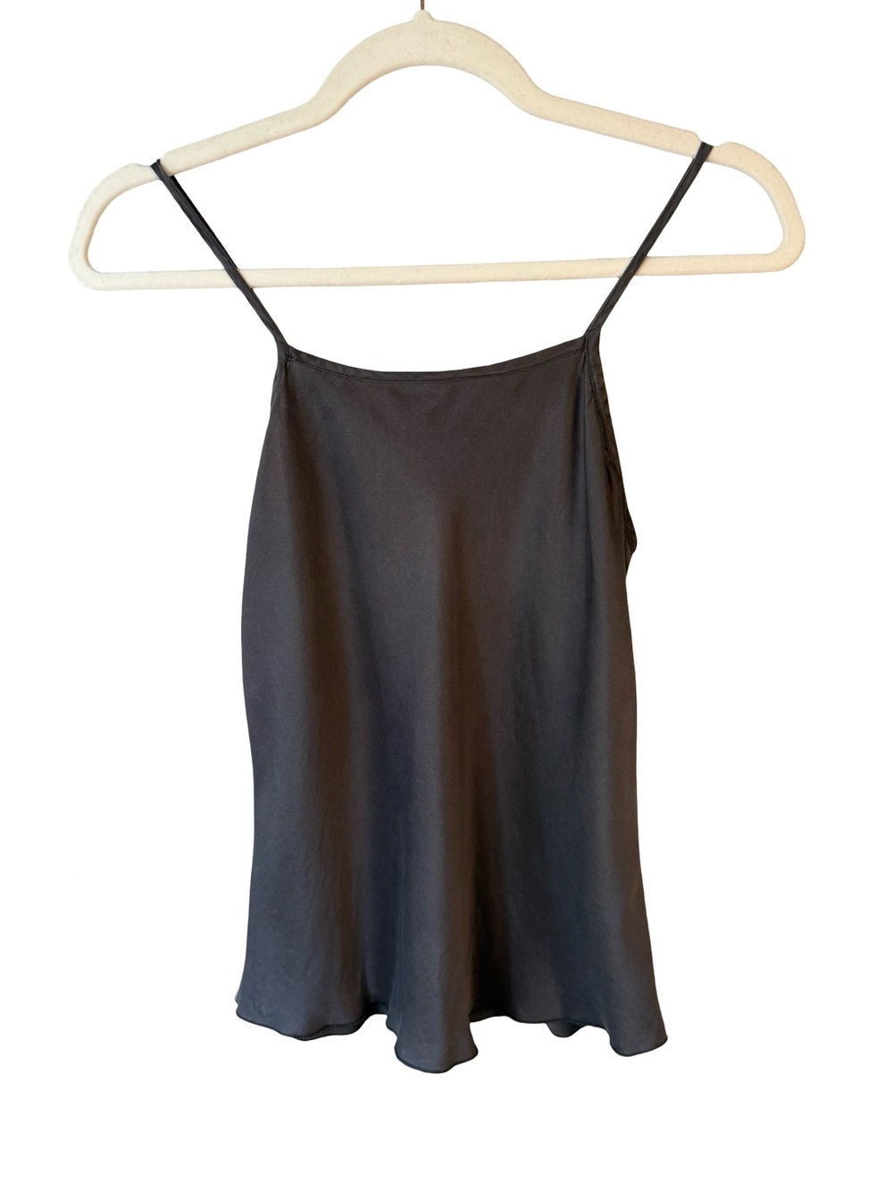 Gunmetal Grey Silky Cami Top - Unbranded Size S 90s Minimalist Neutral Soft Girl